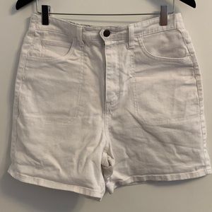 White hi-rise denim Lee shorts